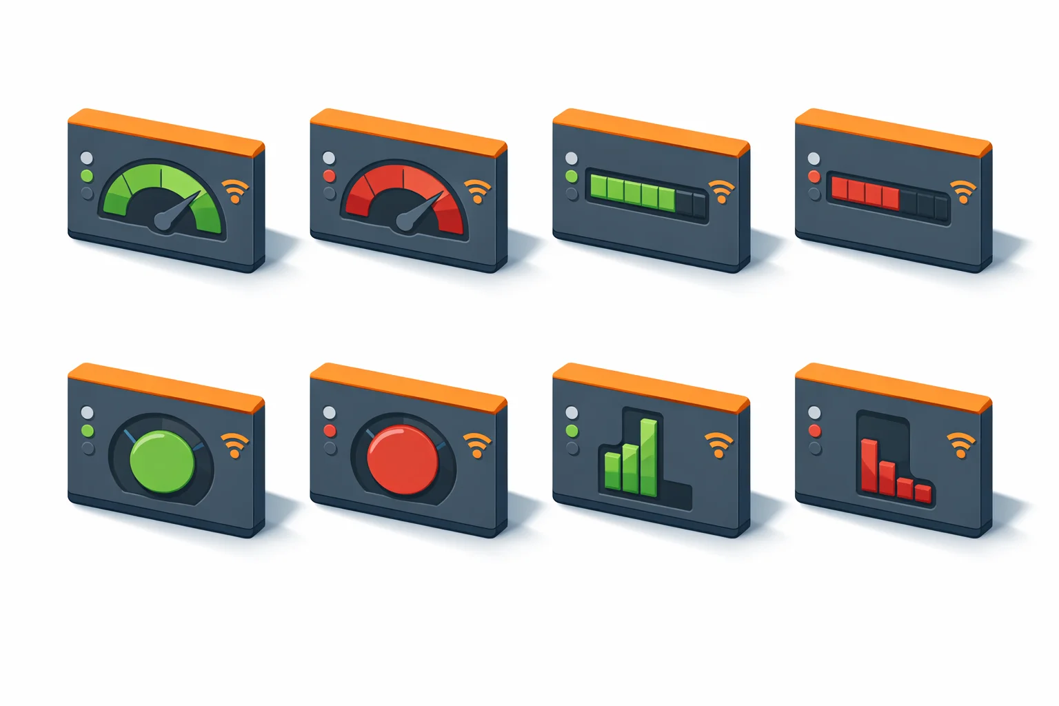 Several detection modules showing different confidence gauges for the same text